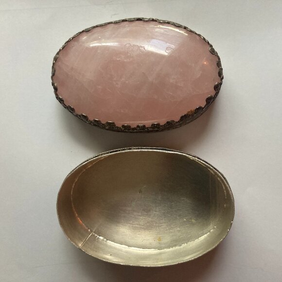 Rose Quartz Pill Box - Ring Box - Small Box - Picture 3 of 7